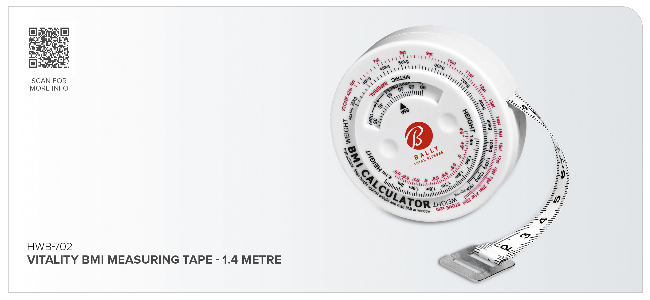 Altitude Vitality BMI Measuring Tape - 1.4 Metre CATALOGUE_IMAGE